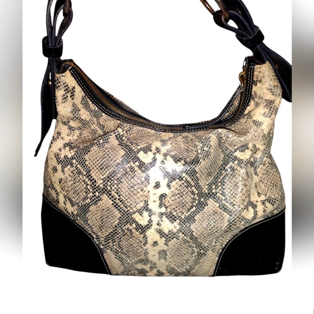 EUC Dooney & Bourke Snakeskin Embossed Leather Shoulder Bag - Picture 2 of 5